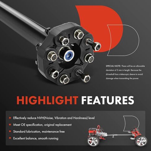 A-Premium Rear Complete Drive Shaft Prop Shaft Driveshaft Assembly Compatible with Jeep WK2 Series Grand Cherokee 2011, AWD, Replace# 52853649AC, 52853649AD in Saudi Arabia