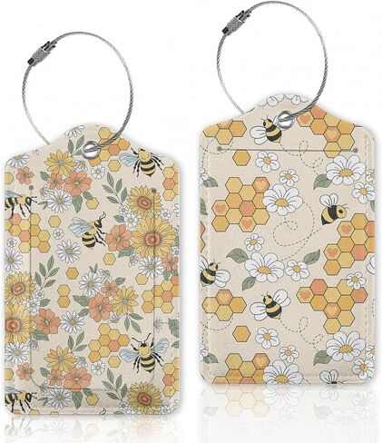 Colorful Donuts Luggage Tags for Suitcase,Luggage Tag with Stainless Steel Loop Privacy Cover Id Label Travel Bag Luggage Identifiers for Women Men Travel,Set of 2 in Kuwait