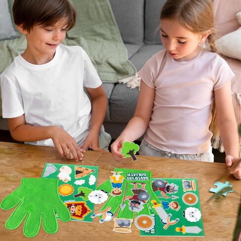 WATINC Felt Story Finger Puppets - 2Pcs DTY Storytelling Hand Puppet Felt Art Craft Education Gift, Making Storytime Glove Puppet Early Learning Role Play for Kids Toddles (Farm Animals) in Saudi Arabia