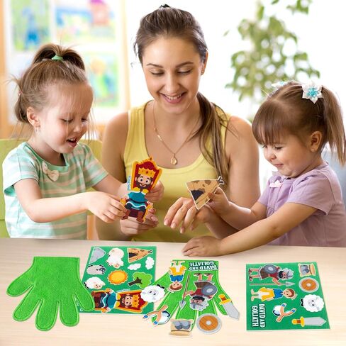WATINC Felt Story Finger Puppets - 2Pcs DTY Storytelling Hand Puppet Felt Art Craft Education Gift, Making Storytime Glove Puppet Early Learning Role Play for Kids Toddles (Farm Animals) in Saudi Arabia
