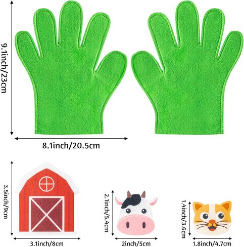 WATINC Felt Story Finger Puppets - 2Pcs DTY Storytelling Hand Puppet Felt Art Craft Education Gift, Making Storytime Glove Puppet Early Learning Role Play for Kids Toddles (Farm Animals) in Saudi Arabia