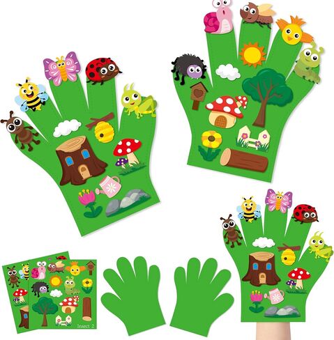 WATINC Felt Story Finger Puppets - 2Pcs DTY Storytelling Hand Puppet Felt Art Craft Education Gift, Making Storytime Glove Puppet Early Learning Role Play for Kids Toddles (Farm Animals) in Saudi Arabia