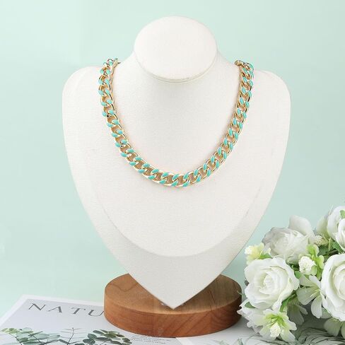 KYUNHOO 9.8 Feet Colorful Oil Dripping Cuban Chains for Jewelry Making Gold Plated Aluminum Chain Spool Unwelded Twist Curb Chain Roll with Jump Rings Lobster Clasps Jewelry Findings in Kuwait