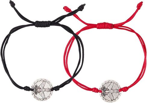 Holy Spirit Confirmation Bracelets with Dove Medal, Religious Keepsake Gifts, Red and Black Colors Included, 8 Inches Adjustable in Saudi Arabia