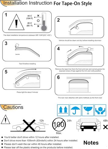 Rain Guards Suitable for Corolla 2014-2019, Window Visor, Window Deflectors, Rain Guard, 4 pcs 94989 in Saudi Arabia