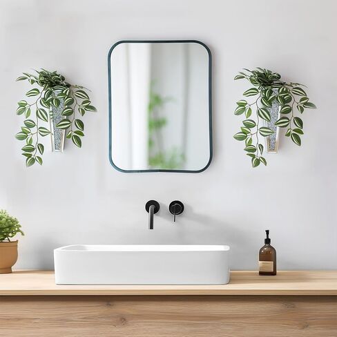 مزهريات حائط مرآة للديكور، قطعتان من Hewory بطول 11.2 بوصة مزهريات فضية معلقة للزهور، مزهرية كبيرة لامعة ذات مرآة مزخرفة، ديكور جداري كريستالي لامع ديكور منزلي من الألماس المسحوق (لا يمكنه حمل الماء) in Kuwait