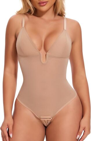 JOYSHAPER Backless Shapewear Tummy Control Body Shaper U Plunge Bodysuits Thong Shapewear Low Back Shapewear Sexy Bodysuits in Kuwait