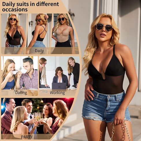 JOYSHAPER Backless Shapewear Tummy Control Body Shaper U Plunge Bodysuits Thong Shapewear Low Back Shapewear Sexy Bodysuits in Kuwait