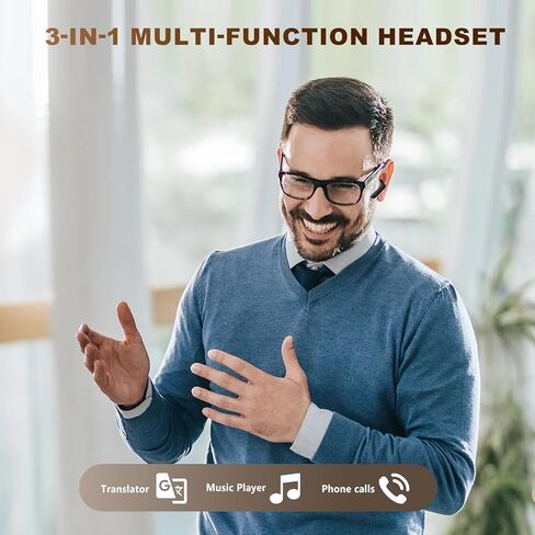 سماعات أذن للترجمة، تدعم 138 لغة، سماعات أذن للترجمة الفورية في اتجاهين، جهاز ترجمة سريع التفاعل (أسود) in Kuwait