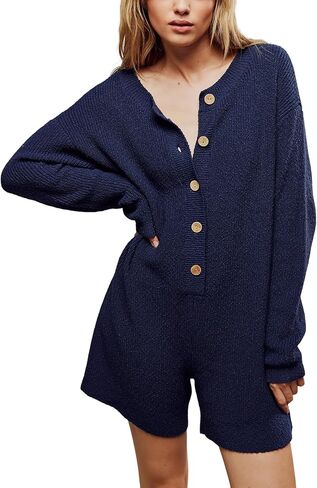 Yeokou سترة متماسكة رومبير المرأة طويلة الأكمام السراويل حللا Crewneck زر أسفل الأمومة ملابس الخريف غير رسمية 2024 in Saudi Arabia