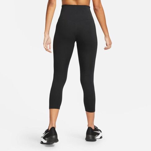 NIKE OneWomen's High-Rise Cropped Leggings, Size M Black/White in Saudi Arabia
