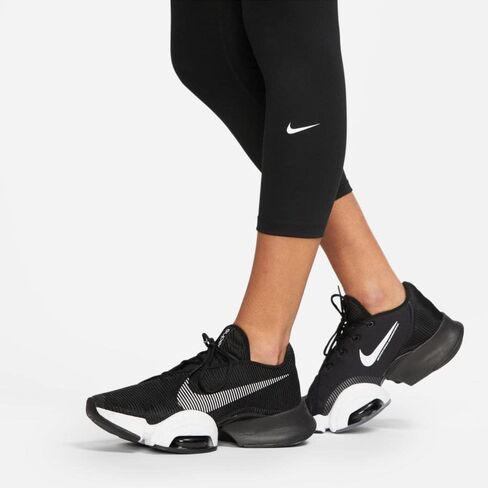 NIKE OneWomen's High-Rise Cropped Leggings, Size M Black/White in Saudi Arabia