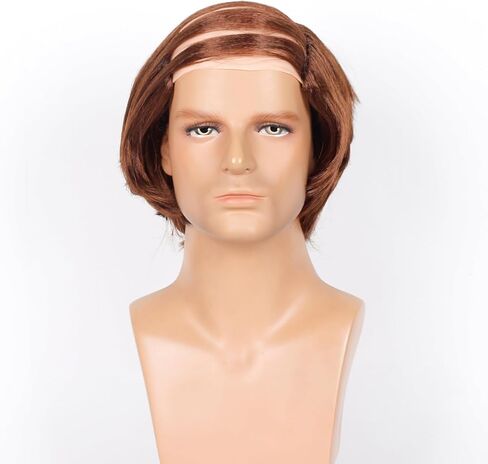 Comb Over Wig for Old Man Costume Bald Wig for Bald Man Costume Party Funny Wig Brown in Kuwait