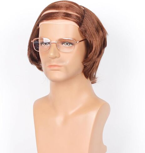 Comb Over Wig for Old Man Costume Bald Wig for Bald Man Costume Party Funny Wig Brown in Kuwait