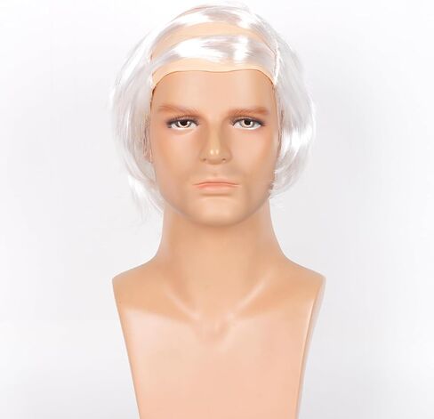 Comb Over Wig for Old Man Costume Bald Wig for Bald Man Costume Party Funny Wig Brown in Kuwait
