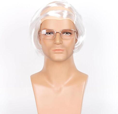 Comb Over Wig for Old Man Costume Bald Wig for Bald Man Costume Party Funny Wig Brown in Kuwait