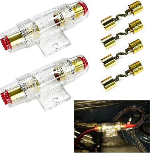 6 PCS Inline AGU Fuse Holder, Inline AGU Fuse Holder for 4-10 Gauge AWG Wire, Inline Fuse Holder with 100A AGU Fuse for Car Audio/Alarm/Compressor, Car Accessories in Kuwait