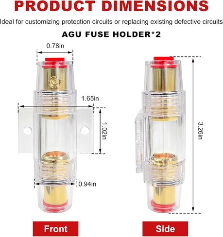 6 PCS Inline AGU Fuse Holder, Inline AGU Fuse Holder for 4-10 Gauge AWG Wire, Inline Fuse Holder with 100A AGU Fuse for Car Audio/Alarm/Compressor, Car Accessories in Kuwait