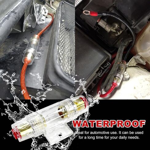 6 PCS Inline AGU Fuse Holder, Inline AGU Fuse Holder for 4-10 Gauge AWG Wire, Inline Fuse Holder with 100A AGU Fuse for Car Audio/Alarm/Compressor, Car Accessories in Kuwait