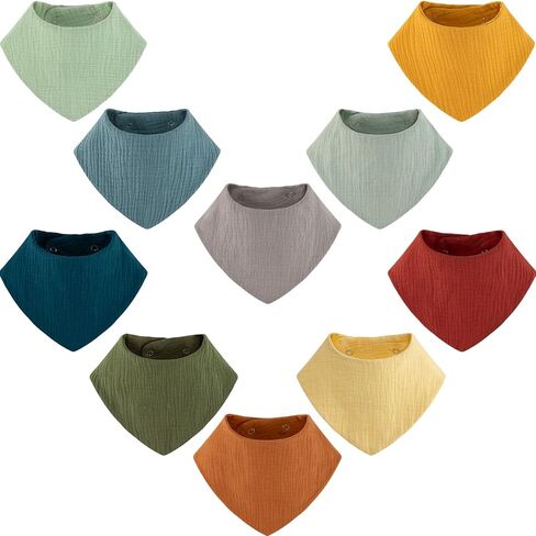 مرايل أطفال من قماش الموسلين من vuminbox، صدريات باندانا لعاب الأطفال، 100% قطن ماصة وناعمة وقابلة للعكس، مجموعة من 6 قطع للتغذية والتسنين in Kuwait