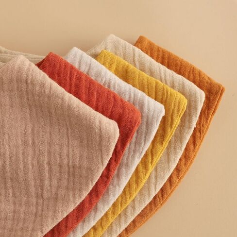 مرايل أطفال من قماش الموسلين من vuminbox، صدريات باندانا لعاب الأطفال، 100% قطن ماصة وناعمة وقابلة للعكس، مجموعة من 6 قطع للتغذية والتسنين in Kuwait