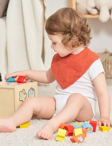 مرايل أطفال من قماش الموسلين من vuminbox، صدريات باندانا لعاب الأطفال، 100% قطن ماصة وناعمة وقابلة للعكس، مجموعة من 6 قطع للتغذية والتسنين in Kuwait