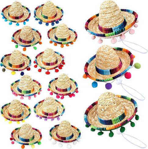 15 Pcs Fiesta Straw Sombrero Hat Cinco De Mayo Sombrero Fiesta Hat for Mexican Party Decor Luau Photo Prop in Saudi Arabia