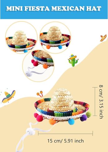 15 Pcs Fiesta Straw Sombrero Hat Cinco De Mayo Sombrero Fiesta Hat for Mexican Party Decor Luau Photo Prop in Saudi Arabia