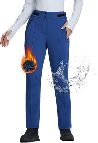 BALEAF Women's Snow Pants Fleece Lined Waterproof Softshell Insulated Thermal Winter Pants with Pockets Snowboarding Hiking in Saudi Arabia