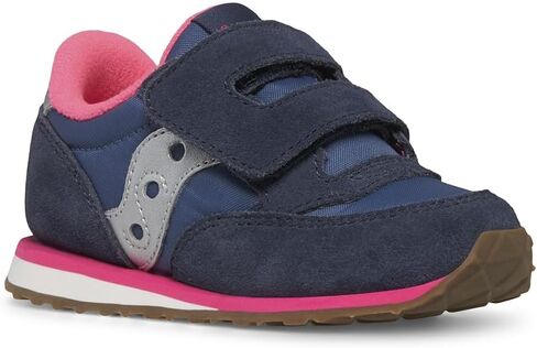 Saucony Originals Jazz Hook & Loop Sneaker (Toddler/Little Kid), Navy/Silver/Pink, 8.5 US Unisex in Saudi Arabia