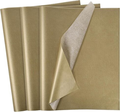 3 ثعالب 100 ورقة مناديل ورقية، ورق تغليف هدايا ذهبي معدني مقاس 14 × 20 بوصة مناديل ورقية يدوية لتغليف هدايا المشروع بنفسك in Kuwait