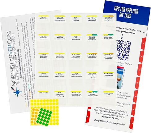 Far Aim Tabs, Color-Coded for Private Pilot, Instrument Rating, Commercial Pilot, Certified Flight Instructor, Instrument Instructor (Instrument Rating) in Saudi Arabia