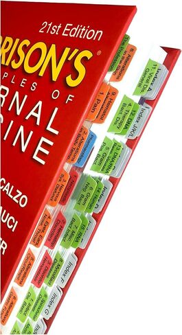 Book Tabs for Harrison's Principles of Internal Medicine, 21st Edition Volume 1 & Volume 2. Laminated, Color-Coded, and Removable with Alignment Guide for Easy Installation (Book not Included) in Saudi Arabia