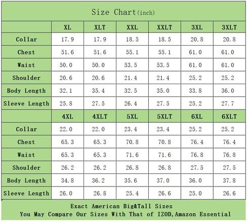 Big and Tall Oxford Dress Shirt for Men Button Down Shirts Long Sleeve Casual Shirt from XXL(T) to 6XL(T) in Kuwait