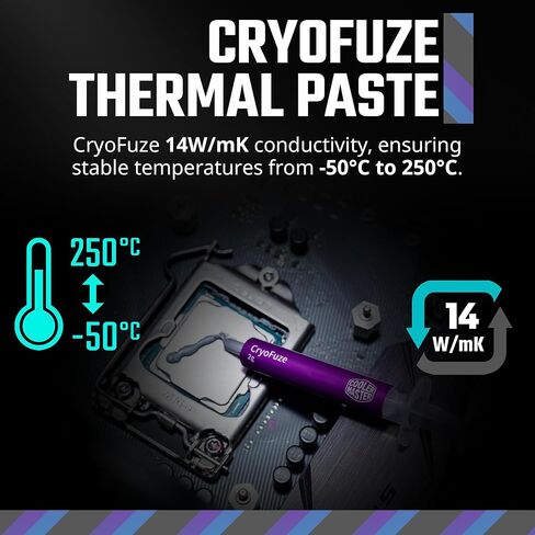 مبرد هواء وحدة المعالجة المركزية Cooler Master Hyper 212 أسود، مروحة SickleFlow 120 Edge، غطاء علوي من الألومنيوم، 4 أنابيب حرارية نحاسية، CryoFuze، طول 152 مم، أقواس AMD Ryzen AM5/AM4، Intel LGA1700/1200 (RR-S4KK-25SN-R1) in Kuwait
