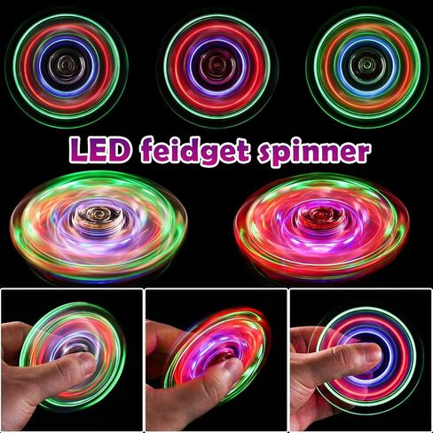 SCIONE 5 Pack Fidget Spinners, LED Light Up Fidget Spinner, Halloween Party Favor Goodie Bag Stuffers Glow in The Dark Sensory Toys, Stress Reduction and Anxiety Relief Hand Spinner in Saudi Arabia