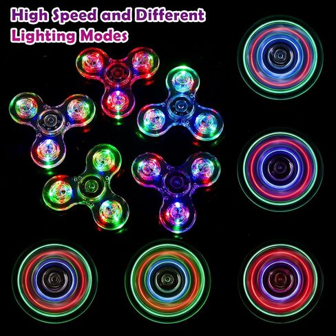 SCIONE 5 Pack Fidget Spinners, LED Light Up Fidget Spinner, Halloween Party Favor Goodie Bag Stuffers Glow in The Dark Sensory Toys, Stress Reduction and Anxiety Relief Hand Spinner in Saudi Arabia