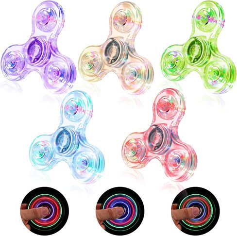 SCIONE 5 Pack Fidget Spinners, LED Light Up Fidget Spinner, Halloween Party Favor Goodie Bag Stuffers Glow in The Dark Sensory Toys, Stress Reduction and Anxiety Relief Hand Spinner in Saudi Arabia