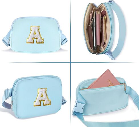 Initial Belt Bag Preppy 4 5 6 7 8 9 10 11 12 13 Year Old Girl Birthday Gifts Cute Crossbody Bags Small Fanny Waist Pack Christmas Trendy Gift for Daughter Granddaughter Women Teen Girl Purple A in Kuwait