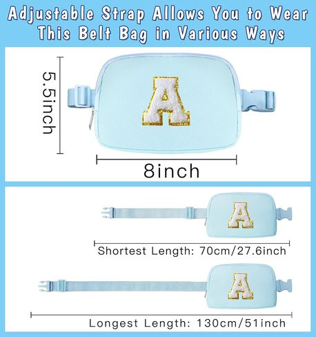 Initial Belt Bag Preppy 4 5 6 7 8 9 10 11 12 13 Year Old Girl Birthday Gifts Cute Crossbody Bags Small Fanny Waist Pack Christmas Trendy Gift for Daughter Granddaughter Women Teen Girl Purple A in Kuwait