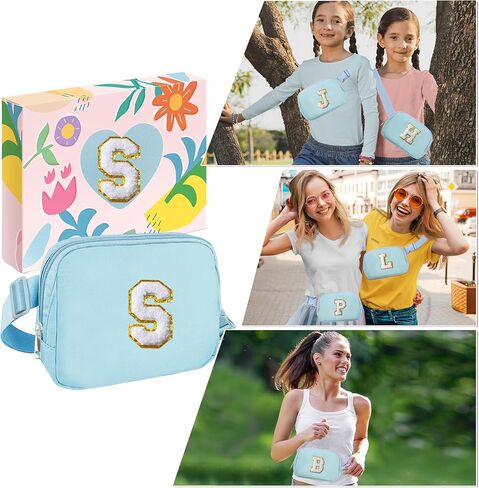 Initial Belt Bag Preppy 4 5 6 7 8 9 10 11 12 13 Year Old Girl Birthday Gifts Cute Crossbody Bags Small Fanny Waist Pack Christmas Trendy Gift for Daughter Granddaughter Women Teen Girl Purple A in Kuwait