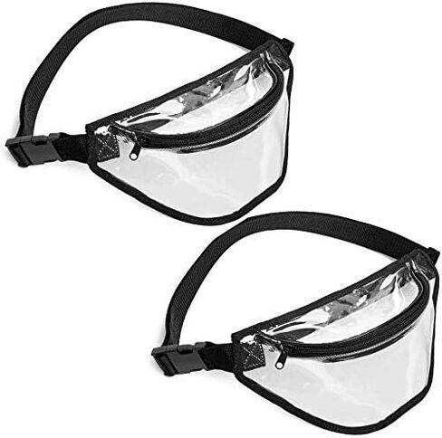 Clear Fanny Pack, BuyAgain Clear Transparent Waterproof Stadium Approved Waist Fashion Pouch Bag for Women Men Concerts Work office Sports Travel and Daily Use in Kuwait