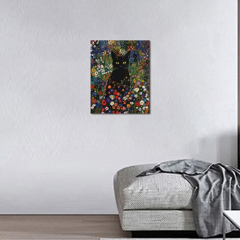 TUMOVO Paint by Number for Adult, Black Cat Paint by Numbers Flowers Cat Adult Paint by Number Kits DIY Painting by Numbers Adults' Paint-by-Number with Paints and Brushes on Canvas, 16 x20 Inch in Saudi Arabia