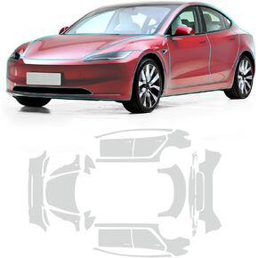 for Tesla Model 3 2024 Entire Set PPF Gloss Clear Precut Car Paint Protective Film Invisible Self Adhesive TPU Rainproof Waterproof HD Film Scratch Protector Exterior Accessories