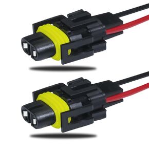 H11 H8 Female Socket Plug H11 H8 881 880 Wire Harness Adapter Connector for Headlights/Fog Lights Lamps Bulbs (2pcs/pk)