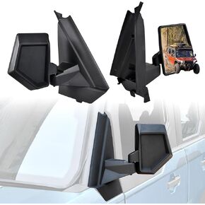 Side Mirrors with Guard Plate Mounted on A-Pillar for Polaris Xpedition XP/ADV, Adjustable Folding Side Mirrors for Polaris Xpedition XP XP5 / ADV ADV5 2024 Accessories, Replace #2884491