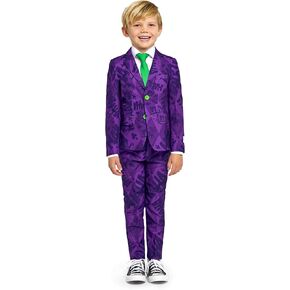 Opposuits Boys The Joker Costume - DC Comics Outfit - Including Blazer, Pants and Tie - Purple
