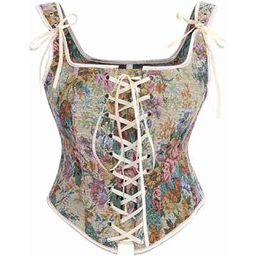 NSPSTT Renaissance Corset Women Floral Corset Tops for Women Lace Up Corset Bustier
