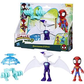 Spidey and his Amazing Friends Marvel Dino-Webs Ghostasaurus & Spidey 4-inch-Scale Spider-Man Action Figure Set, Toys for Kids Ages 3 and Up