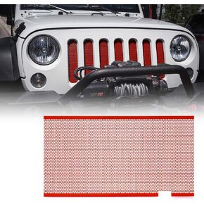Xprite Grill Mesh Insert American Flag Matte Aluminum Alloy Mesh Grille Grid Compatible with 2007-2018 Jeep Wrangler JK JKU